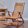 Extra Large Bamboo Rocking Chair Armchair Patio Pool Lounger Swing Sunbed Reclin