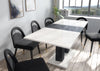 Modern Dining Table Extendable 140-180cm White Marble & Concrete Effect Theo 05