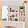 Vanity Dressing Table LED Light Mirror Hidden Shelves 7 Drawers Modern Make up