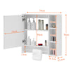 Bathroom Cabinet With LED Light Mirror Storage Unit Touch Switch 2 Shelf Hanger