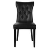 Set of 2 Dining Chairs High Back PU Leather Kitchen Chair Padded Seat Wood Legs