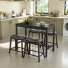 Modern 5 PCS Dining Set Kitchen Counter Height Table w/ 4 Upholstered Stools