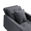 Modern Folding Sofa Bed Grey Sleeper Pull Out Convertible Arm Chair Adjustable