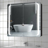 Wall Mount LED Mirror Cabinet 2-Door Storage Cupboard w/ Bluetooth Shaver Socket