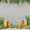 5-Piece Gold Metal Wedding Centerpiece Plinth Flower Pedestal Cake Dessert Stand
