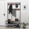 Industrial Coat Rack Vintage Rustic Hall Hanger Storage Bench Shoe Stand Hooks