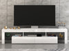 Modern 160cm TV Unit Cabinet White High Gloss Doors 2 Drawer with RGB LED Lights