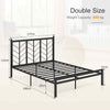 Double Size Heavy-Duty Metal Frame Modern Bed Frame w/Under-bed Storage