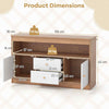 Multifunctional Display Cabinet Toy Storage Organizer w/2 Drawers-Natural