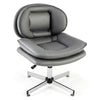 Upholstered Computer Chair Modern Swivel Armless Task Chairs-Grey