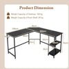 L-Shaped Computer Desk Gaming Desk Table Workstation Executive Desk Black