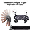 2 Passenger Push Pull Stroller Wagon Twin Stroller Wagon w/Removable Canopy