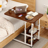 Mobile Over Bed Table Overbed Height Adjustable Laptop Tray Stand Desks walnut