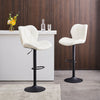 2 Pcs Faux Leather PU Bar Stools Diamond Seat Kitchen Modern Salon Pub Chairs