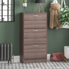 Shoe Cabinet 3 Drawer Walnut Wood Cabinet Rack Hallway Organiser Unit