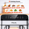 9L Large Dual Zone Digital Air Fryer Oven Cooker Oil Free Low Fat with Divider