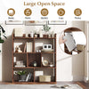 Wooden Bookcase 7 Cubes Open back Bookshelf Storage Display Shelf Walnut