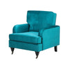 Modern Velvet Single Sofa Accent Chair Foldable Back Leisure Armchair w/Wheels