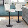 2 Pcs Faux Leather PU Bar Stools Diamond Seat Kitchen Modern Salon Pub Chairs