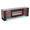 70'' TV Stand Cabinet, 36'' Electric Fireplace Media Entertainment LED RGB Light