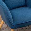 Occasional Scalloped Button High Back Fabric Armchair Sofa Chair Footrest Stool