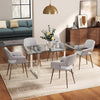 Metal Square Base Rectangular Tempered Glass Dining Table Dining Room Kitchen UK
