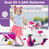 12V Electric Car Ride On Car Horse Riding Mode Music Unicorn Toy-Rose