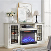 TV Stand with Log Insert Fireplace - White-Electric Fire 3 Colour Flame-150x70cm
