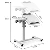 Bedside Table Adjustable Height 40X60X(60-80)CM Mobile Laptop Desk Adjustable