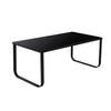Modern Glass Coffee Table Side End Table Black Metal Legs Living Room Furniture