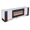 70'' TV Stand Cabinet, 36'' Electric Fireplace Media Entertainment LED RGB Light