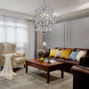 Silver Modern Pendant Chandelier Crystal Raindrop Lighting Ceiling Light Fixture