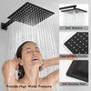 Black Thermostatic Shower Mixer Square Bathroom Concealed Twin Head Valve Set