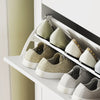 3 Drawer Shoe Cabinet with Flip Doors for Hallway, Entryway, White