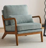 Mid Century Wooden Armchair with Corduroy Cushions – Retro Lounge Chair