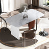 Sleek Marble Dining Table Thicken Pillar Stand Guesthouse Hotel Kitchen Table