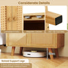 Coffee Bar Accent Cabinet Freestanding Kitchen Cupboard-Natural