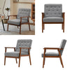 Scandi Fabric Armchair Upholstered Solid Wood Frame Single Sofa Accent Chair NEW