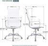 Exofcer High Curved Back PU Leather Home Office Chair Executive Computer Chair