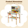 Kids Wooden Tool Workbench with Large Storage Space-Natural
