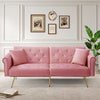 Modern Sofa Bed 2 Seater Click Clack Settee Recliner Couch with Metal Legs Pink
