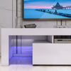 130CM Width White Modern TV Stand Matt Cabinet Unit High Gloss Door LED Light