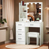 Dressing Table With 6 Drawers Mirror Stool Set Makeup Desk Vanity Table Bedroom
