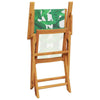 Folding Garden Chairs 8 pcs Green Fabric and Solid Wood T8D2