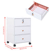 Mobile 3 Drawers Filing Cabinets Printer Stand Pedestal Lockable Bedside Table