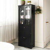 Kitchen Pantry Cabinet 160cm Bathroom Storage Cabinet-Black