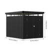 Metal Pent Roof Garden Shed Outdoor Double Door Storage for Tools Bike Warehouse