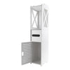 Free Standing White Toilet Paper Roll Holder Stand Bathroom Storage Cabinet Unit