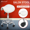 Saddle Rolling Salon Stool Hydraulic Lift Swivel Barber Tattoo Chair White Black