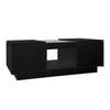 LED Coffee Table With Storage 2 Drawers Living Room Furniture High Gloss Black